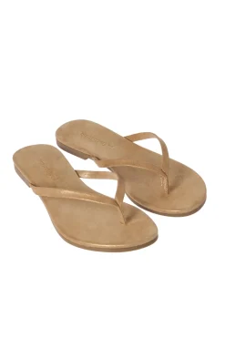 Metallic Thong Flip Flops