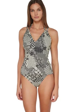 Mia High Neck X-Back Tankini Top