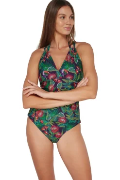 Mia High Neck X-Back Tankini Top