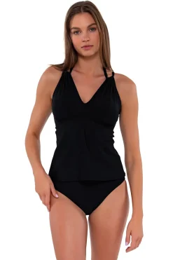 Mia High Neck X-Back Tankini Top
