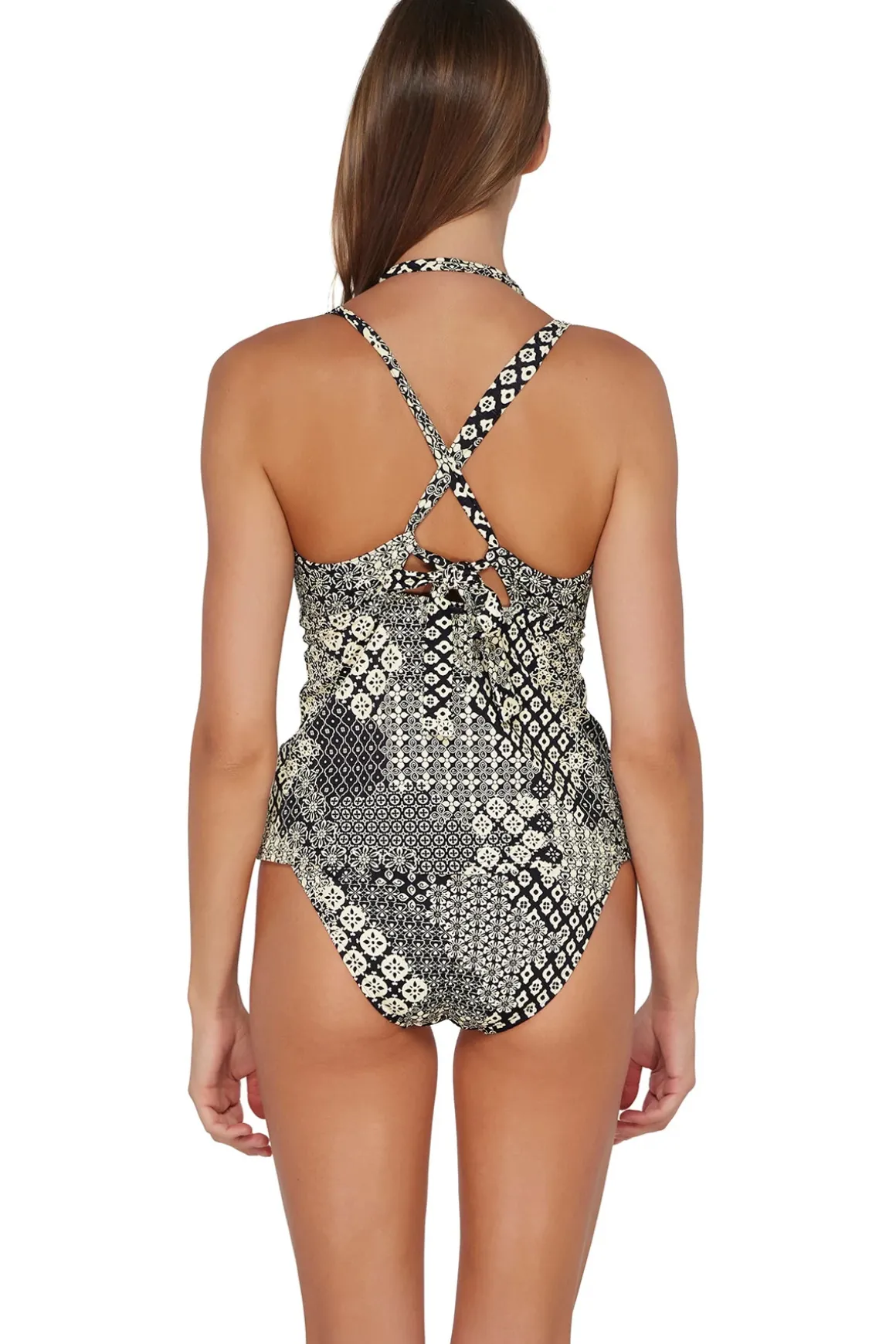 Mia High Neck X-Back Tankini Top