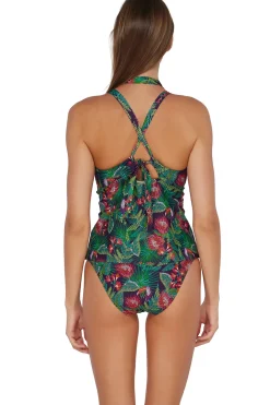 Mia High Neck X-Back Tankini Top