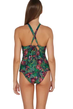 Mia High Neck X-Back Tankini Top