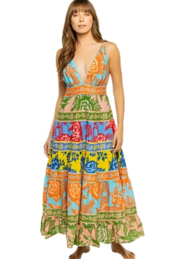 Mixed Lace Garden Midi Dress