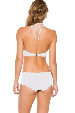 Mott Scalloped High Neck Halter Bikini Top