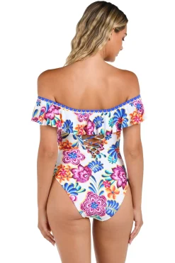 Off Shoulder Bandeau One Piece Swimsuit