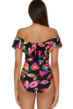 Off The Shoulder Ruffle One Piece Swimsuit