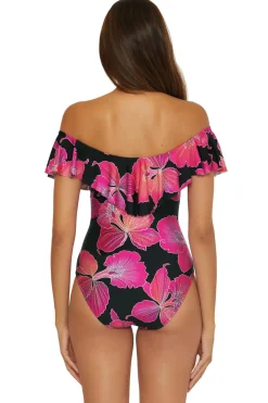 Off-The-Shoulder One Piece Swimsuit