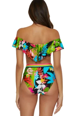 Off-The-Shoulder Ruffle Bandeau Bikini Top