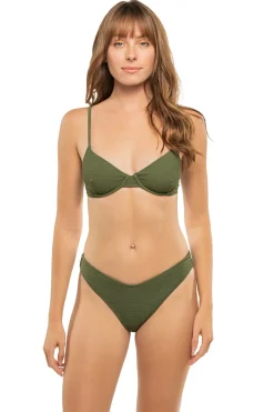 Olive Scrunch Dainty Bikini Top