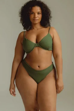 Olive Scrunch Dainty Bikini Top