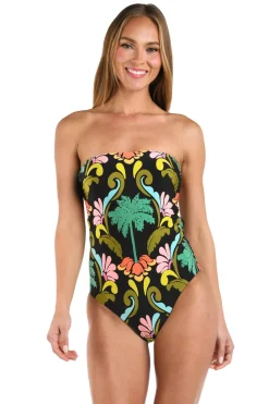 Palm Mirage Bandeau One Piece Swimsuit