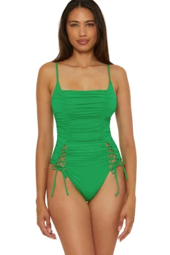 Paula Lace-Up One Piece Swimsuit