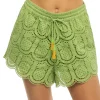 Pineapple Eyelet Green Shorts