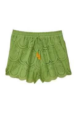 Pineapple Eyelet Green Shorts