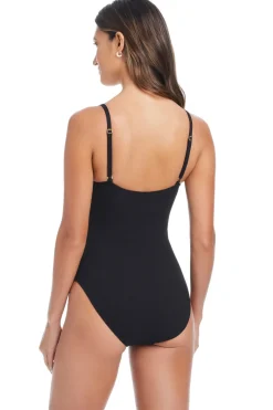 Pique Ole V-Neck One Piece Swimsuit