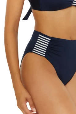 Pleated High Waist Bikini Bottom