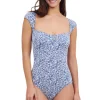 Plumeria Textured One Piece Swimsuit