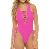 Plunge Wide Strap One Piece Swimsuit