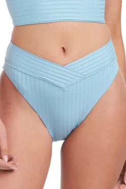 Ribbed High Waist V-Front Bikini Bottom