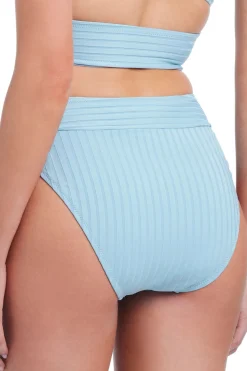 Ribbed High Waist V-Front Bikini Bottom