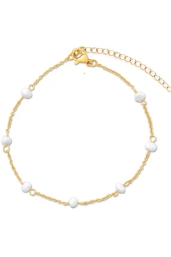 Rosette Pearl Chain Anklet
