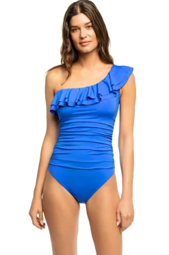 Ruffle Asymmetrical One Piece Swimsuit