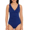 Ruffle Over The Shoulder One Piece Swimsuit