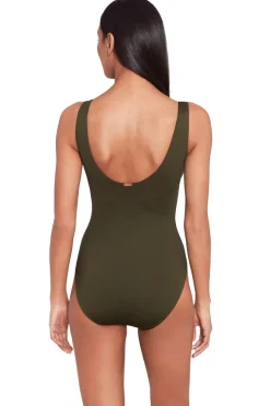Ruffle Over The Shoulder One Piece Swimsuit