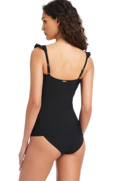 Ruffle Strap Tankini Top