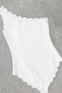 Scallop Asymmetrical One Piece Swimsuit