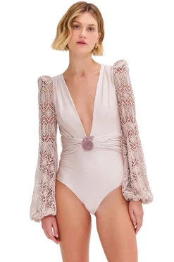 Seashell Plunge One Piece Swimsuit