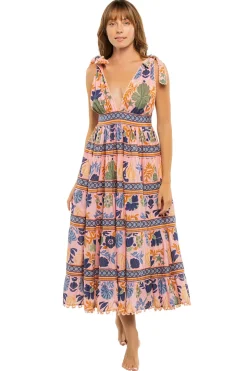 Seashell Tapestry Midi Dress