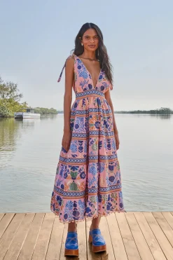 Seashell Tapestry Midi Dress