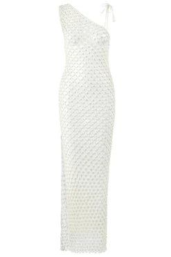 Serene Hand-Crocheted Asymmetrical Maxi Dress