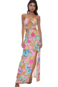 She's Cute Halter Maxi Dress