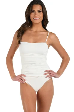 Shirred Bandeau One Piece Swimsuit