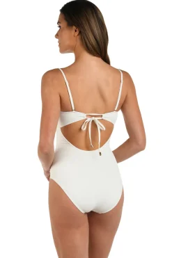 Shirred Bandeau One Piece Swimsuit