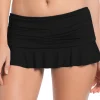 Shirred Flirty Skirted Hipster Bikini Bottom