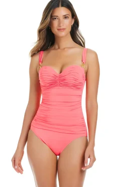 Shirred Underwire One Piece Swimsuit