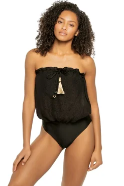 Silk Bandeau One Piece Swimsuit