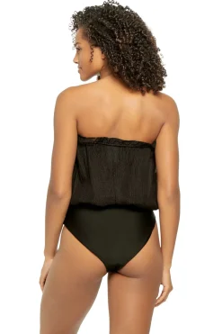 Silk Bandeau One Piece Swimsuit