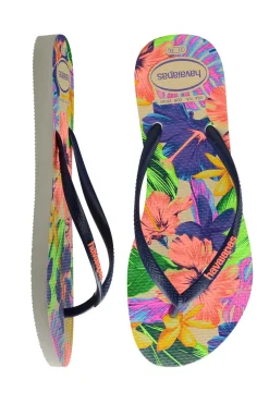 Slim Floral Neon Flip Flops