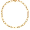 Small Gold Oval Chain Necklace