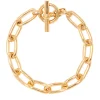 Small Gold Oval Linked Bracelet