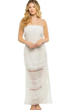 Strapless Lace Maxi Dress