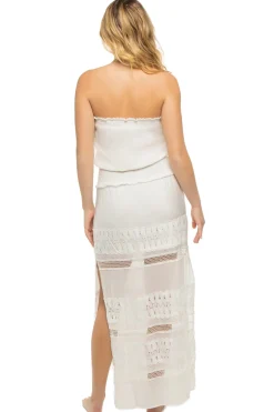 Strapless Lace Maxi Dress