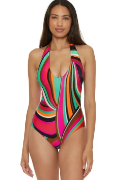 Swoop Reversible Halter One Piece Swimsuit