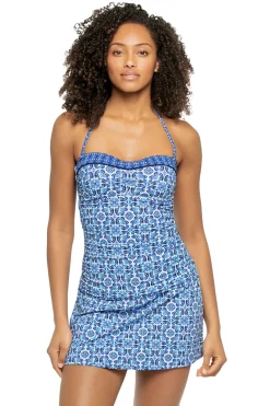 Terrazzo Tile Bandeau Tankini Top