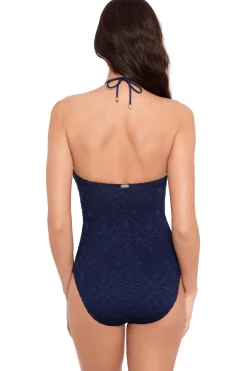 Textured Bandeau One Piece Swimsuit